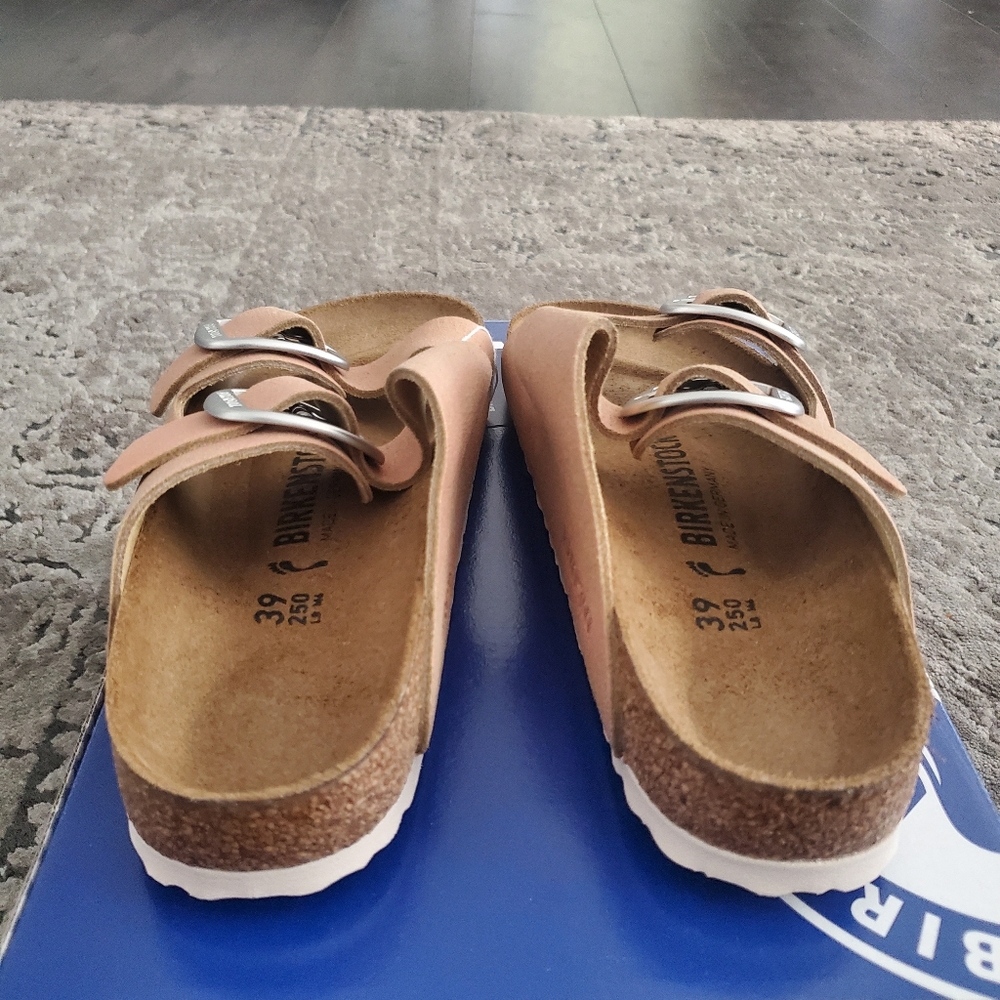 Birkenstock Arizona Big Buckle Leather Washed Metallic Copper Size 39 - Picture 10 of 12